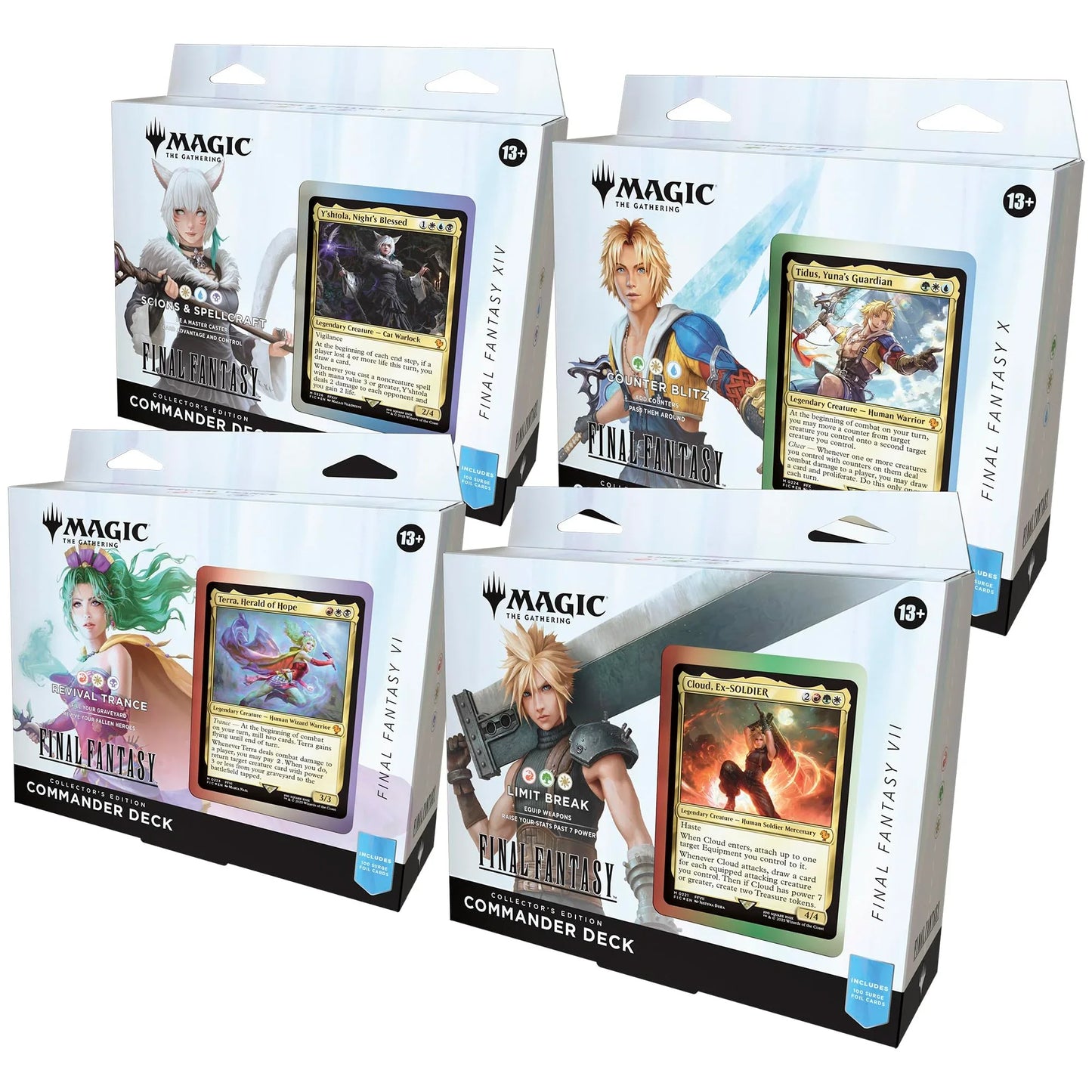 Magic: The Gathering - Final Fantasy Collector’s Edition Commander Deck Bundle - Includes All 4 Surge Foil Decks - Legacy Limited Edition