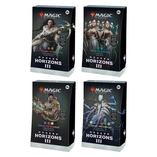Magic: The Gathering Modern Horizons 3 Commander Deck Bundle - Includes All 4 Decks (Graveyard Overdrive, Tricky Terrain, Creative Energy, and Eldrazi Incursion) - Legacy Limited Edition