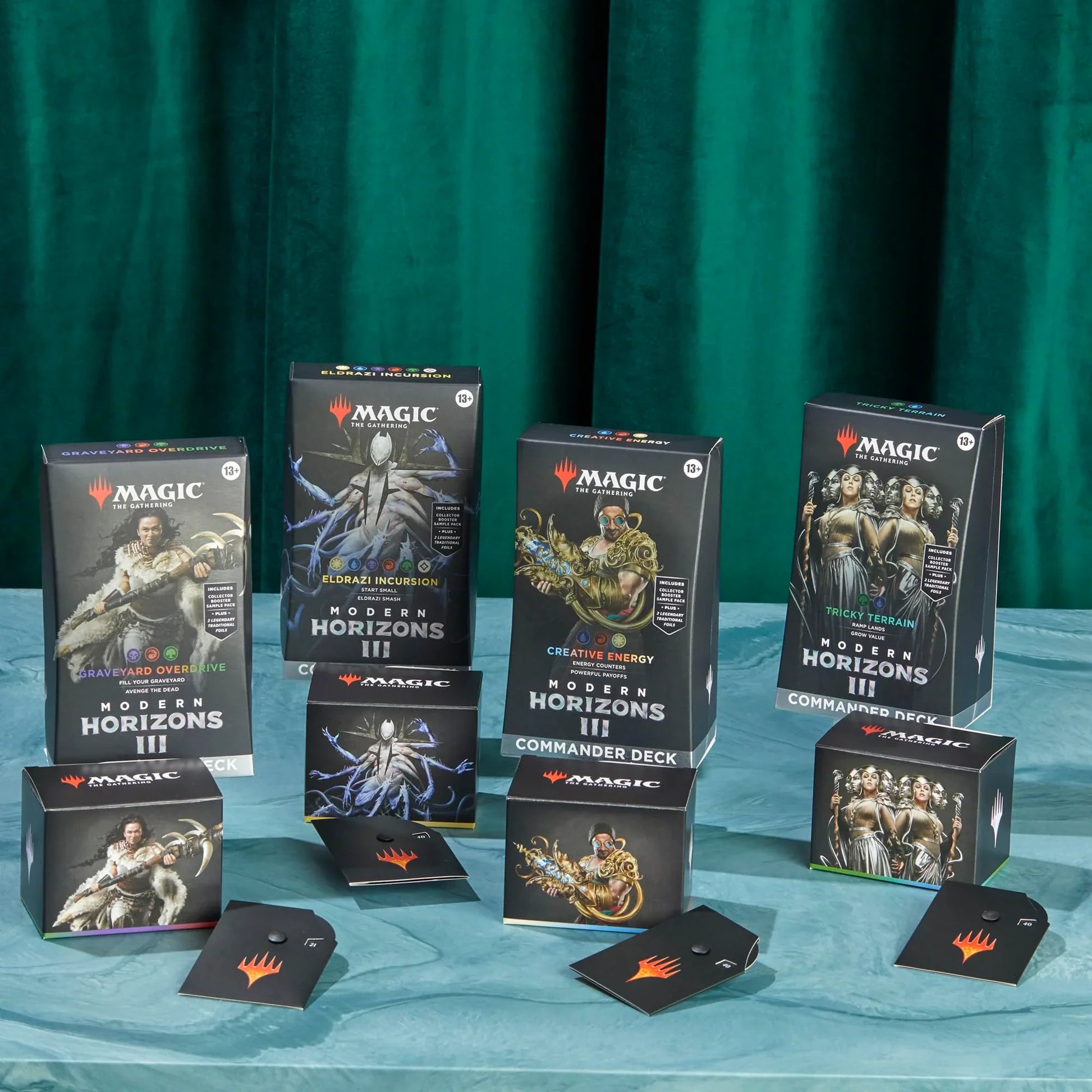 Magic: The Gathering Modern Horizons 3 Commander Deck Bundle - Includes All 4 Decks (Graveyard Overdrive, Tricky Terrain, Creative Energy, and Eldrazi Incursion) - Legacy Limited Edition