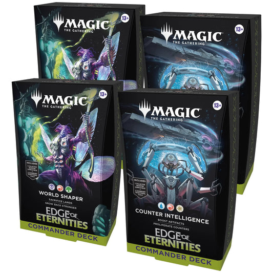 Magic: The Gathering Edge of Eternities Commander Deck Bundle - 2 of Each Deck (2 World Shaper + 2 Counter Intelligence) - Legacy Limited Edition